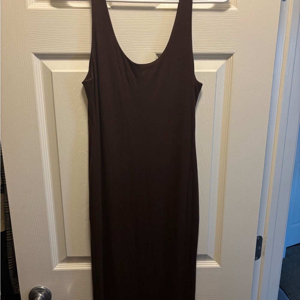 NWT Fashion Nova Brown Your Needs Met Midi Dress - Picture 5 of 7